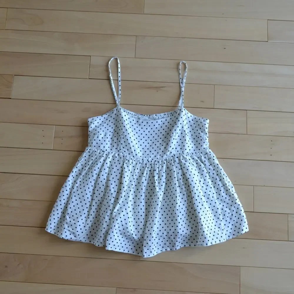 Kate Spade x Target Polka Dot Blouse Top Shirt Size Medium Black White